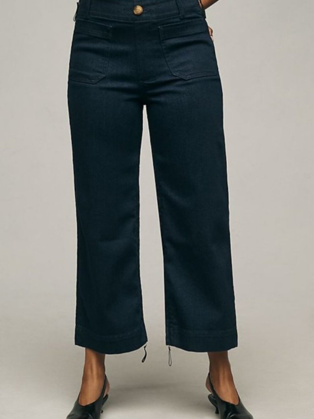 Maeve Colette Jeans Denim Crop High-Rise Wide-Leg Adaptive Anthropologie 28 NWT